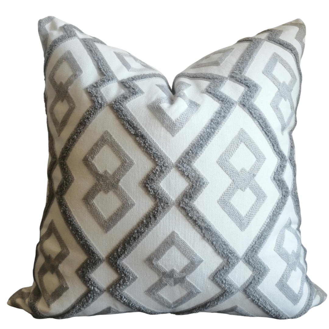 Cojín Gris Bordado - Decora-vita - Funda para cojín